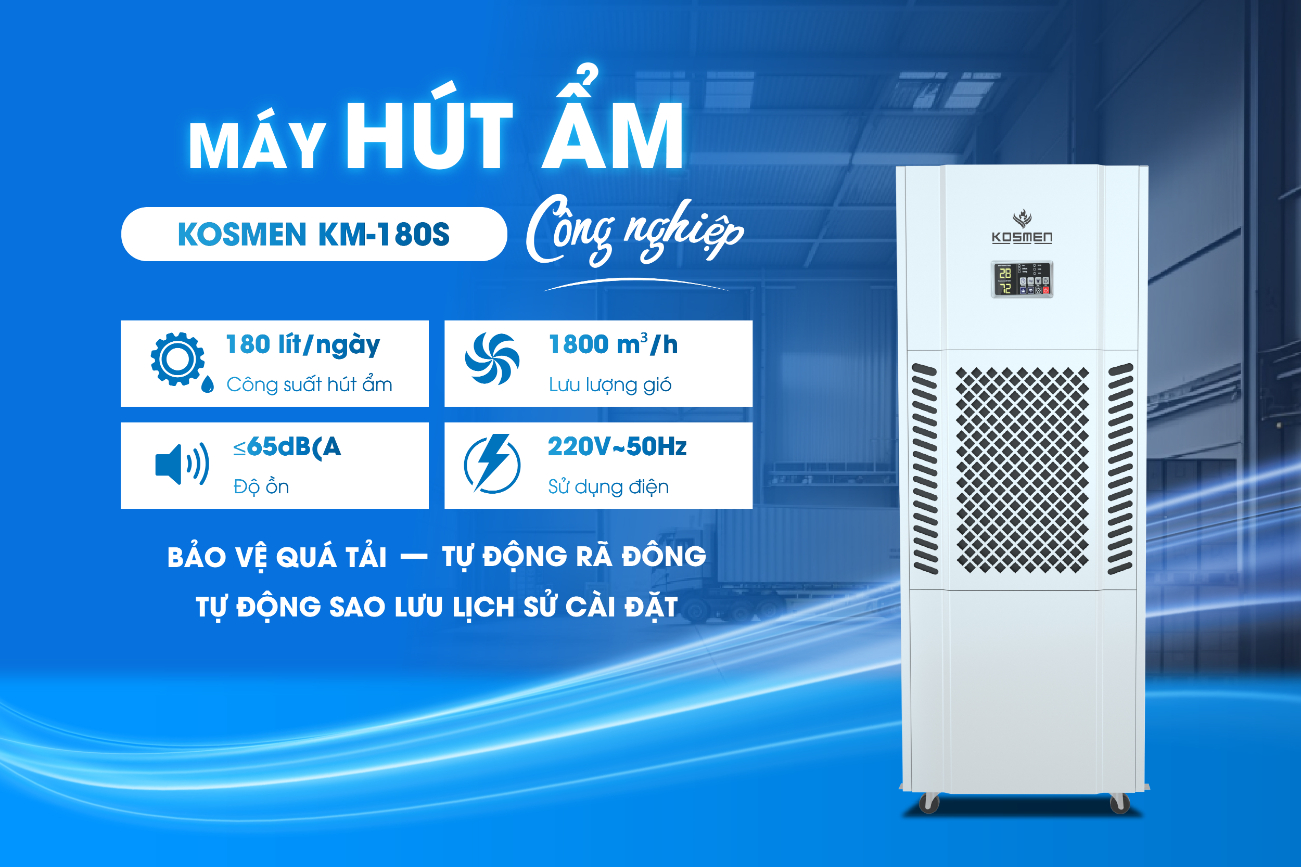 Máy hút ẩm công nghiệp Kosmen KM-180S